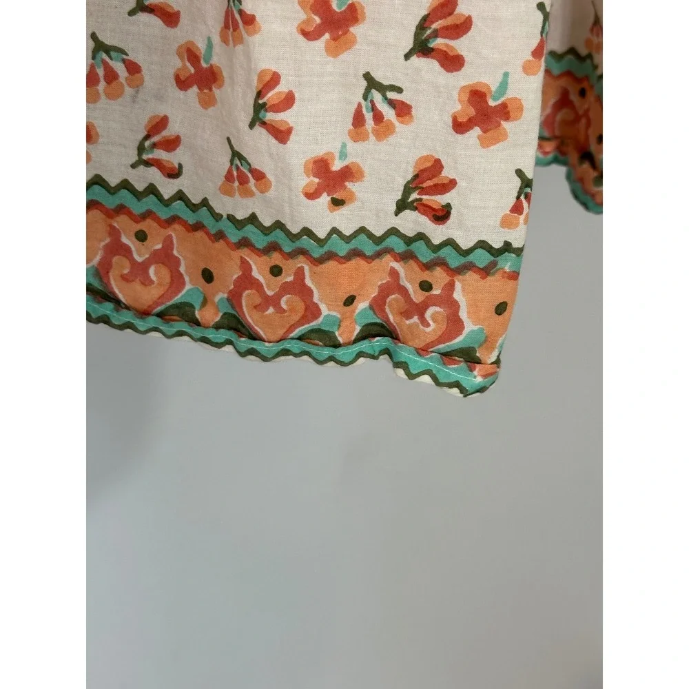 Hampton House A-Line Tiered Floral Cotton‎ Maxi Skirt Size x-small Boho Cottage